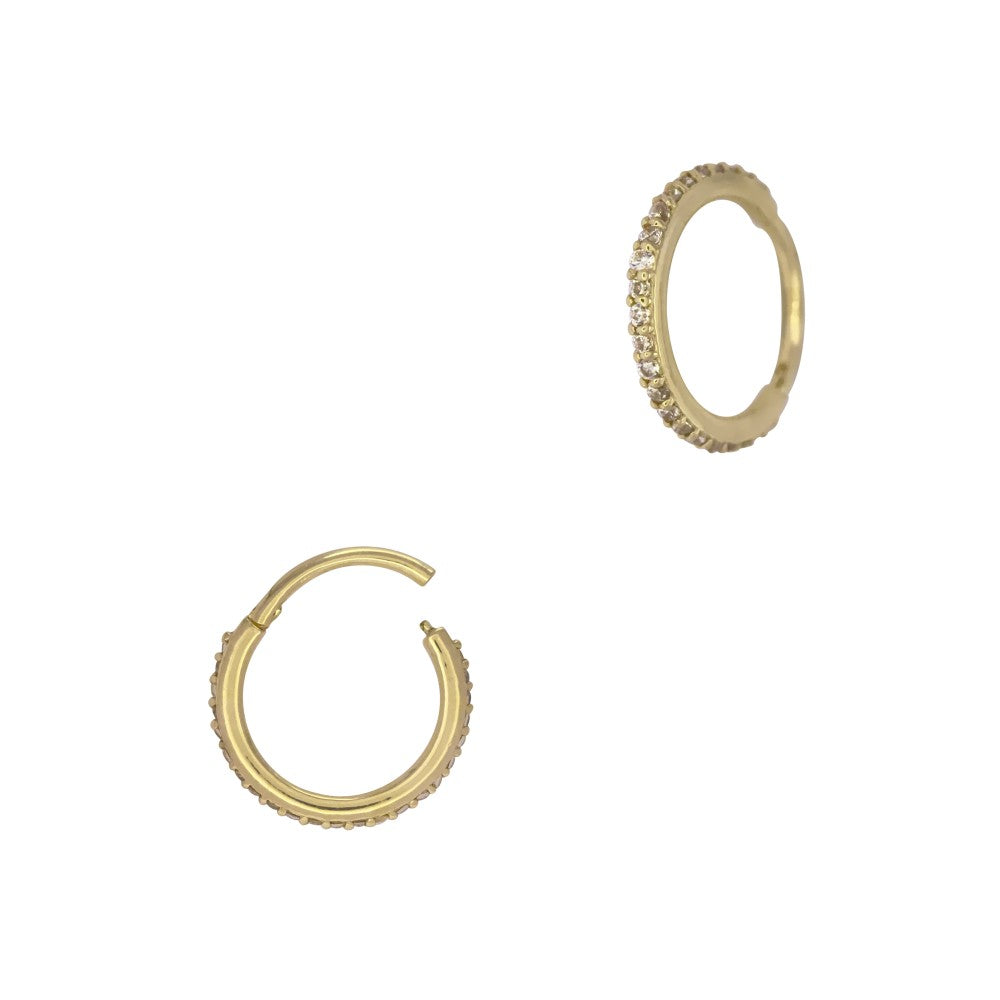 Starry 14kt Gold Hoop Earrings