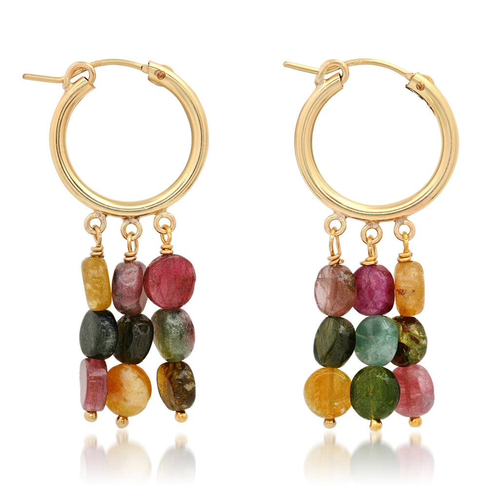 Tourmaline Turnaround Hoops - Soul Journey Jewelry