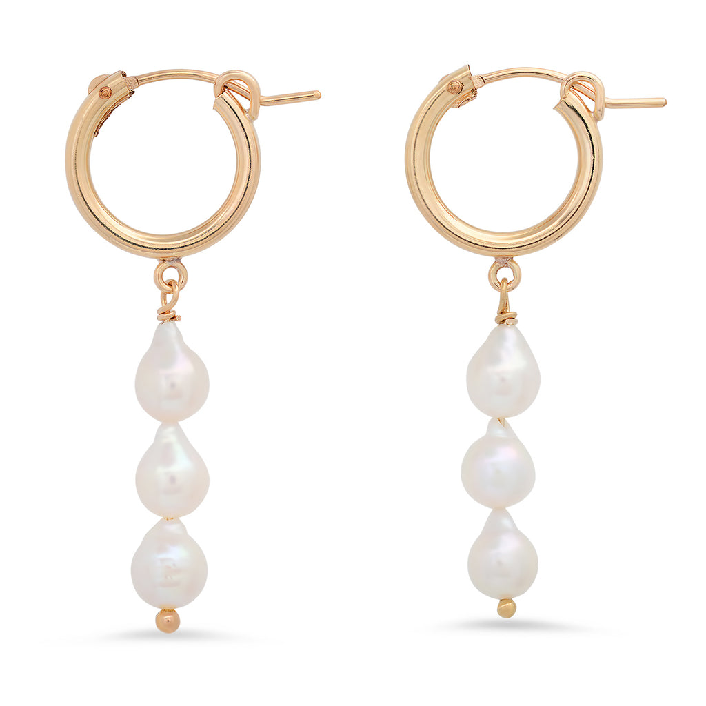 Pearl Drop Hoop Earrings - Soul Journey Jewelry
