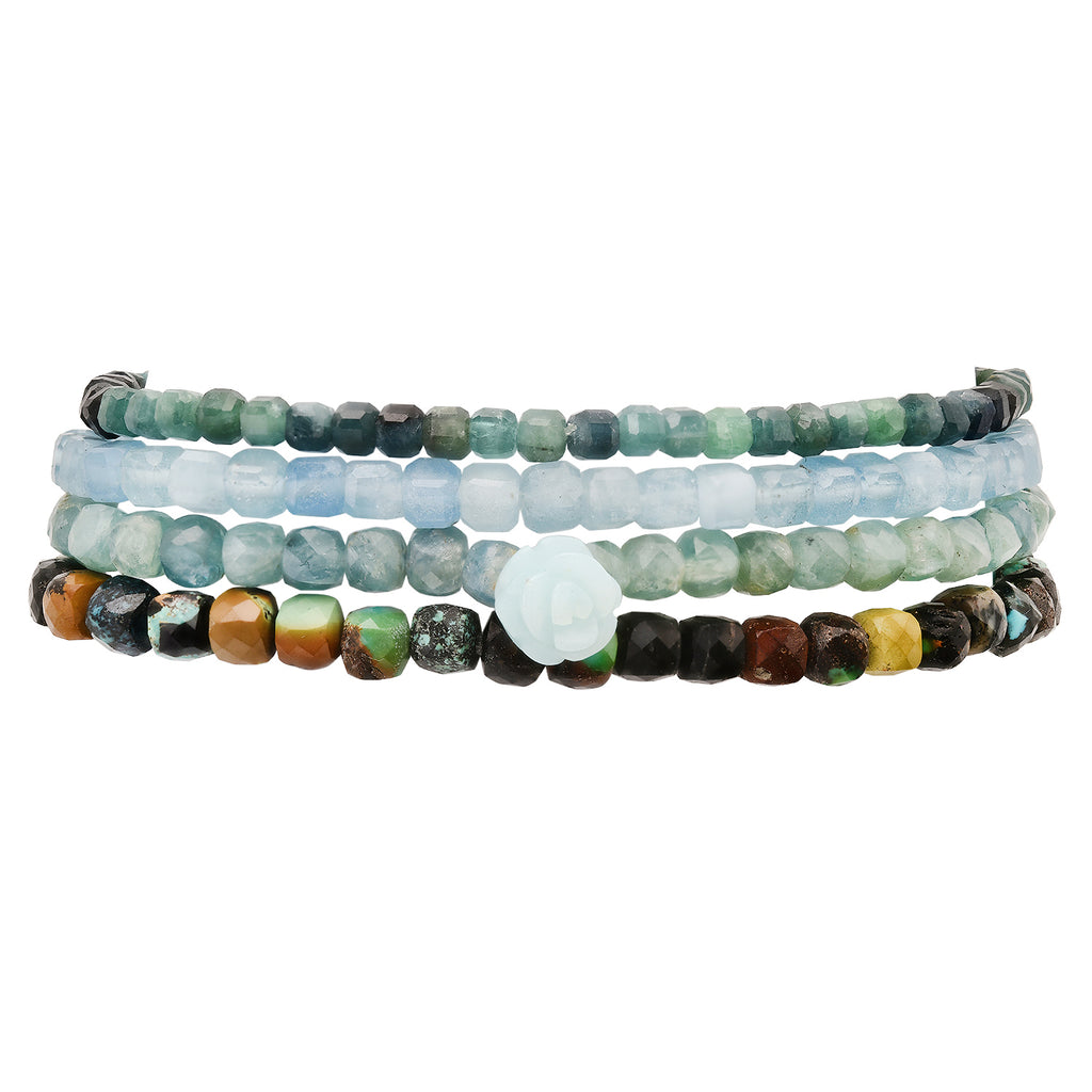 Washed Blue and Green Kyanite Bracelets - Soul Journey Jewelry