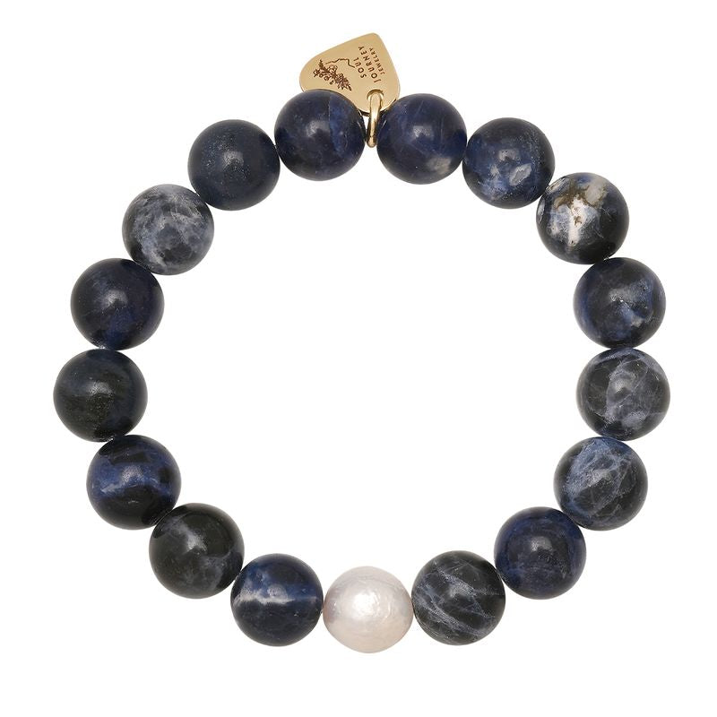 Blue Sodalite Pearl Bracelet