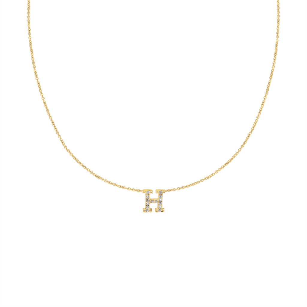 14kt Gold and Diamond Initial Necklace