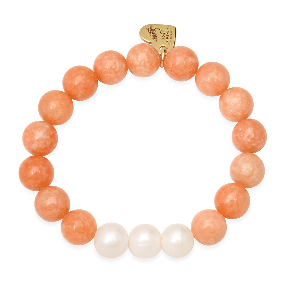 Sublime Peach Calcite Pearl Bracelet