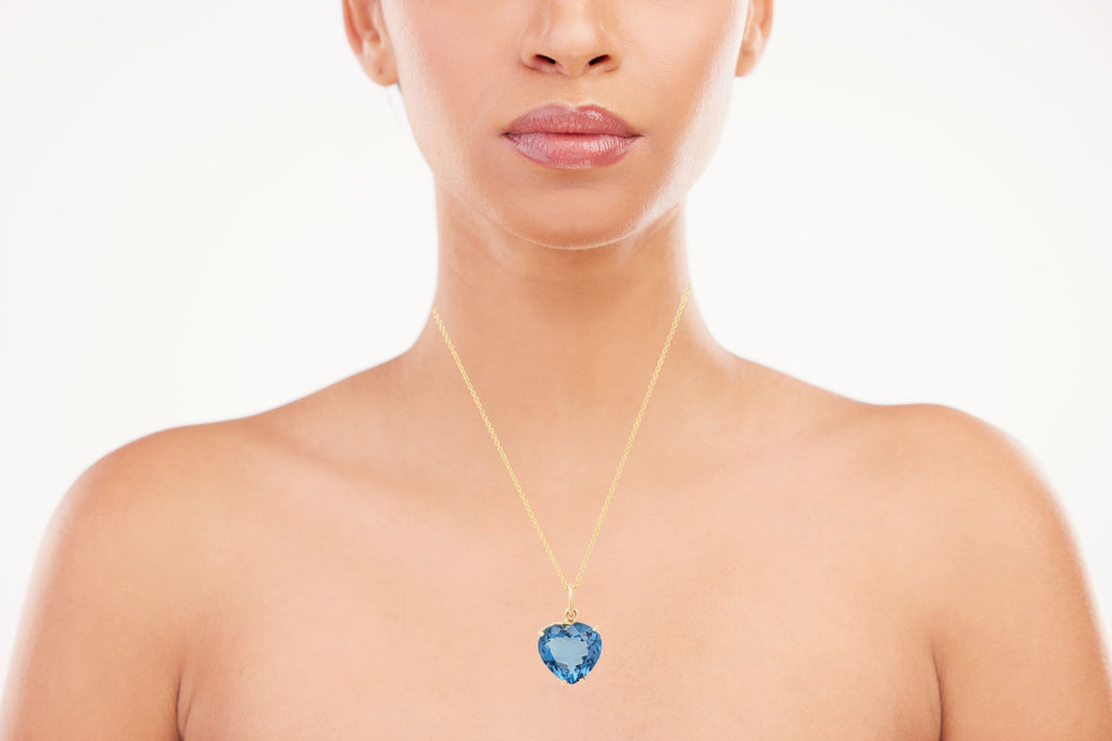 Blue Topaz Captivating Heart Necklace - Soul Journey Jewelry