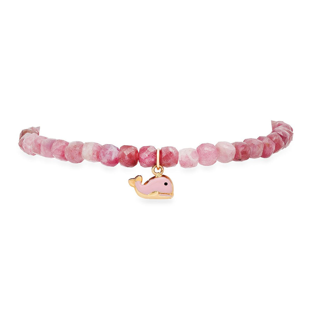 Pink Whale and Tourmaline Bracelet - Soul Journey Jewelry