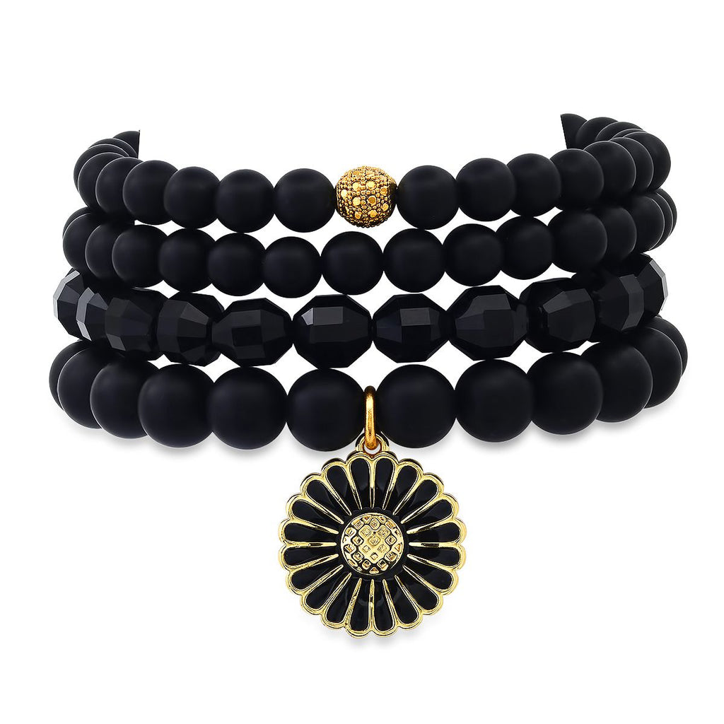 Black Onyx and Gold Bracelets - Soul Journey Jewelry